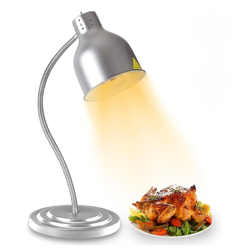 Food Warmer Display - Silver Single Head Food Warmer Lamp