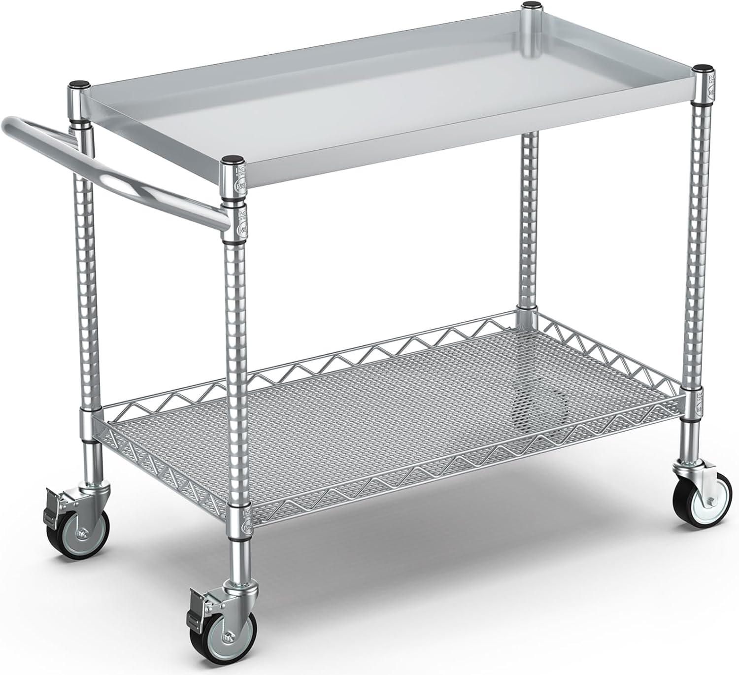 2-Tier Silver Metal Rolling Ut - Commercial Kitchen Warehouse recension och pris