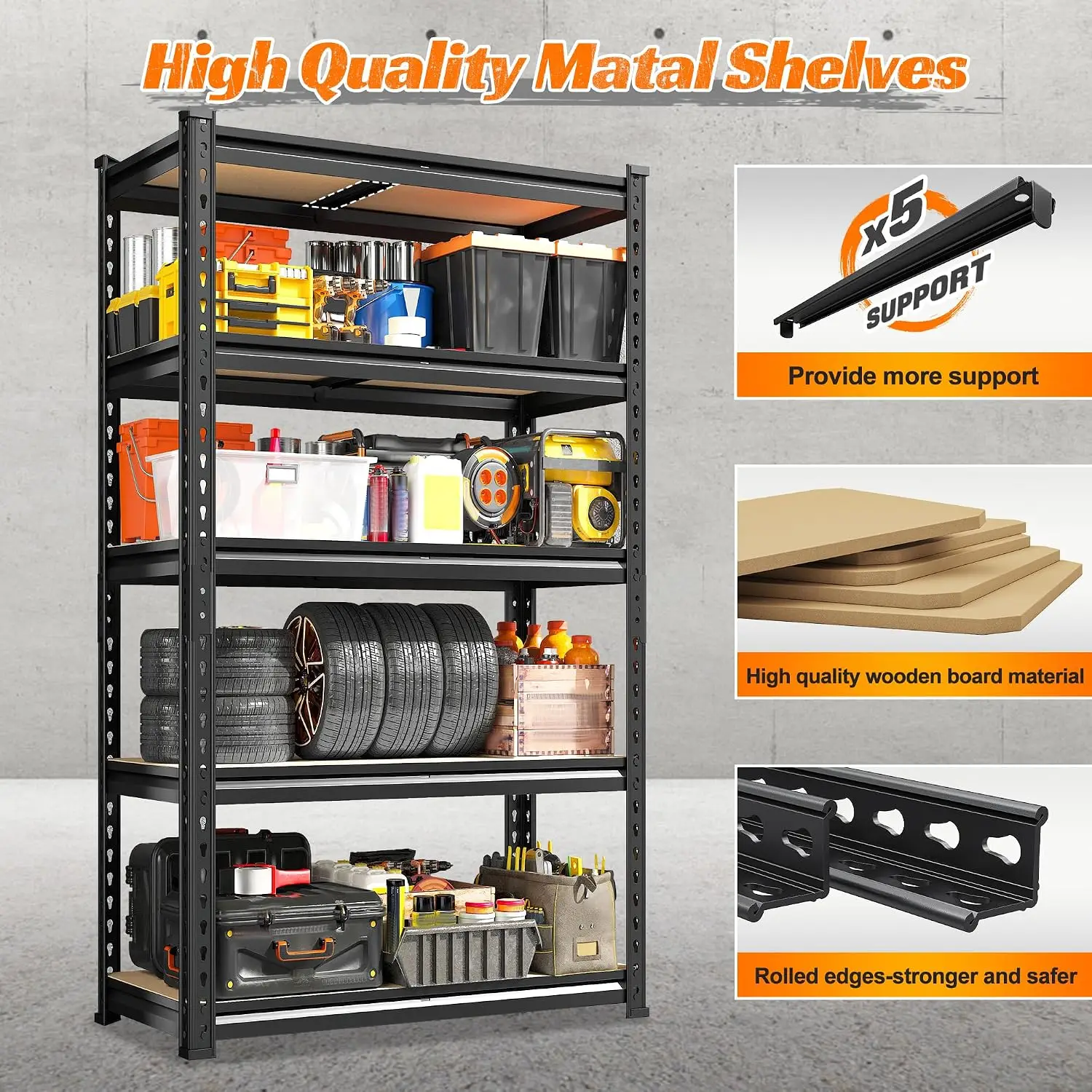 2PCS Storage Shelves,5 Tier Ga - Commercial Kitchen Warehouse recension och pris